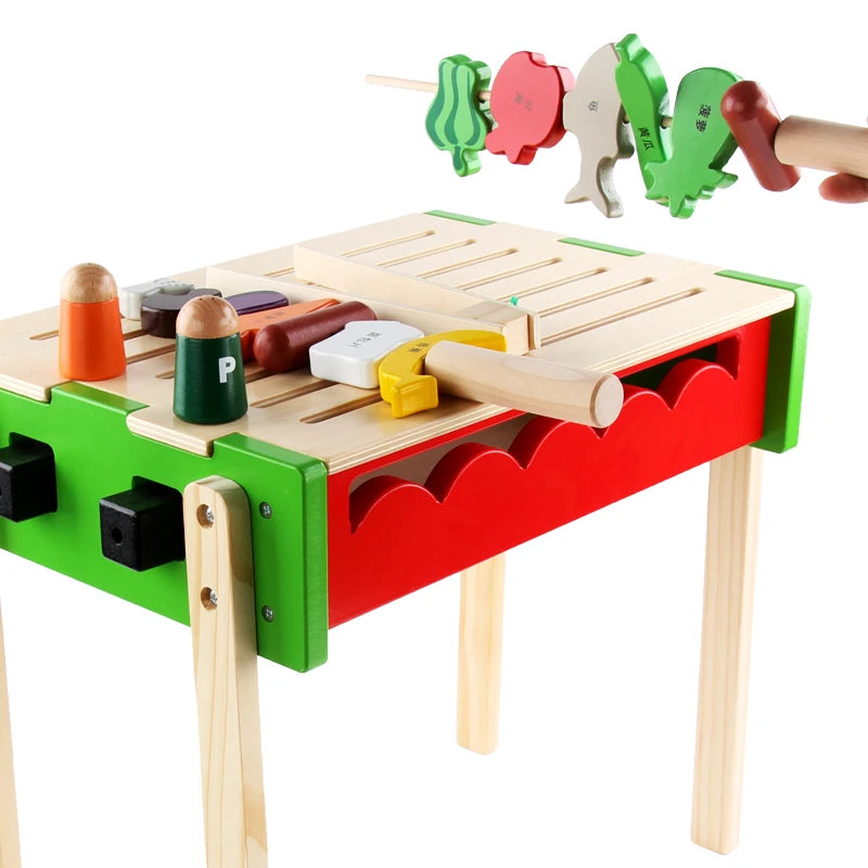 Wooden Play Pretend Barbeque
