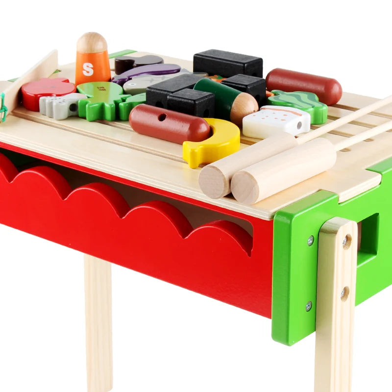 Wooden Play Pretend Barbeque