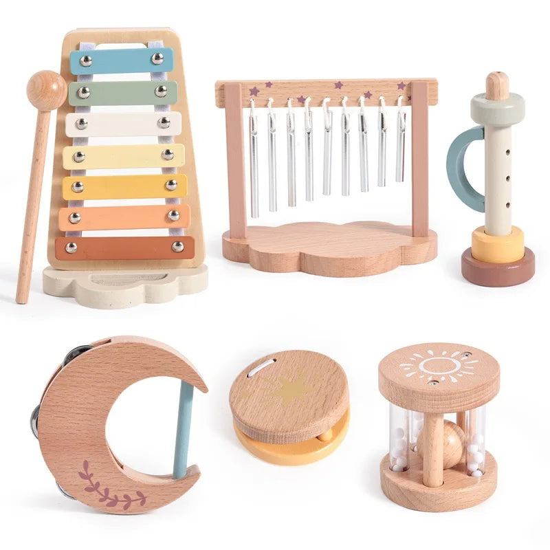 Little Maestro Wooden Musical Instrument Set – 6 Pieces