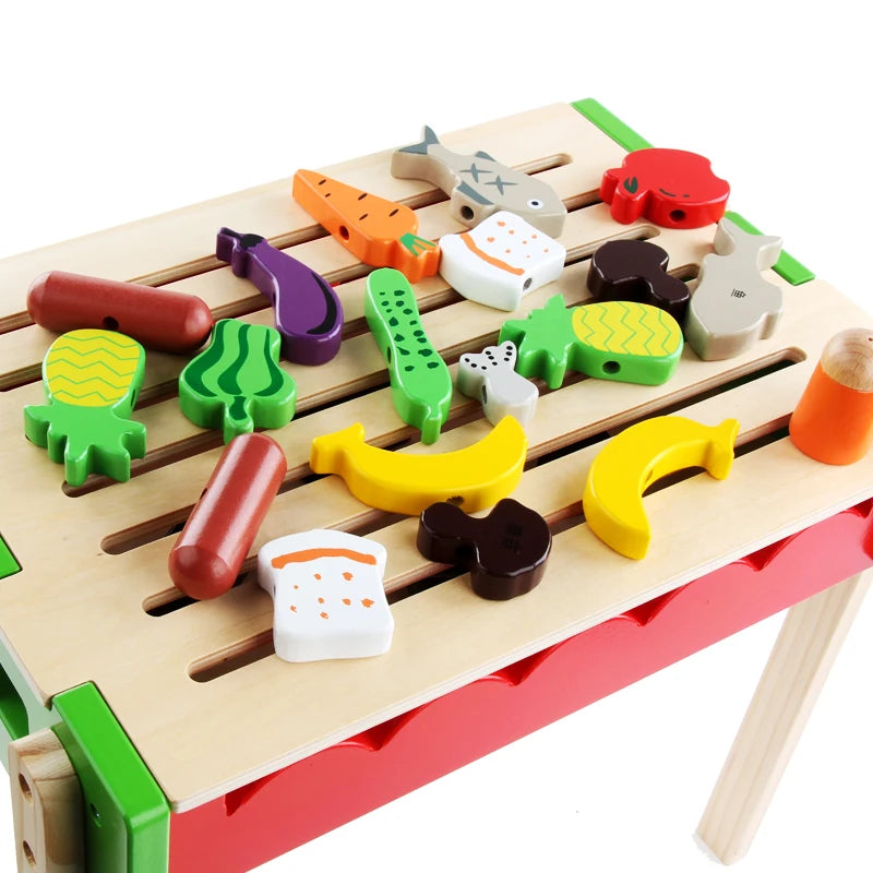 Wooden Play Pretend Barbeque