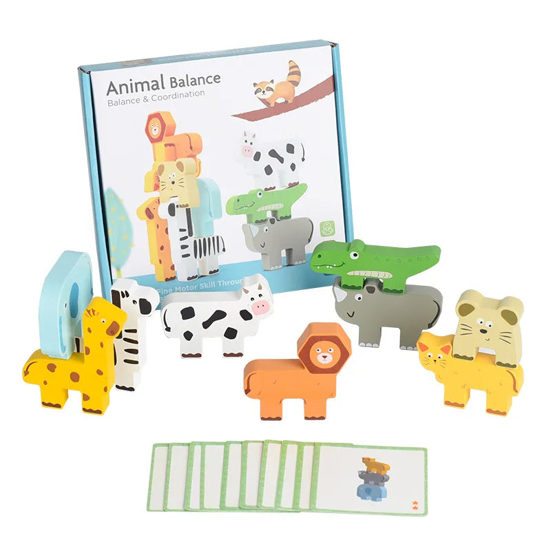 Wooden Animal Balance Stacking Game