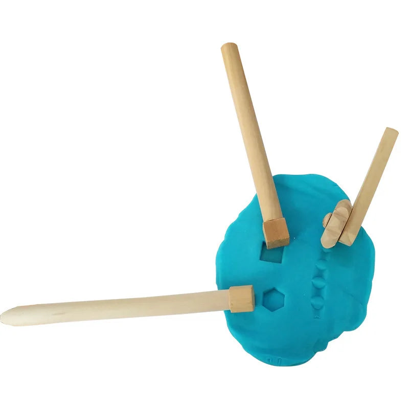 12pcs  Wooden Playdough Tool Kit