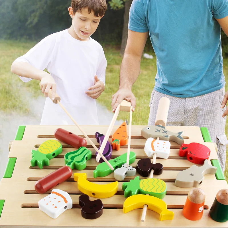 Wooden Play Pretend Barbeque