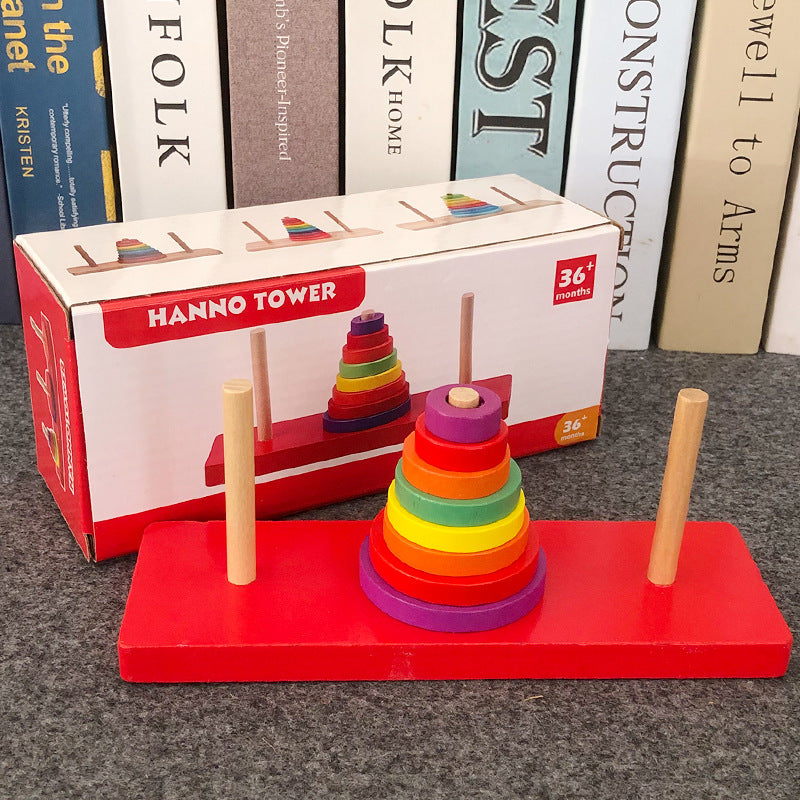Montessori-inspired wooden logic puzzle toy