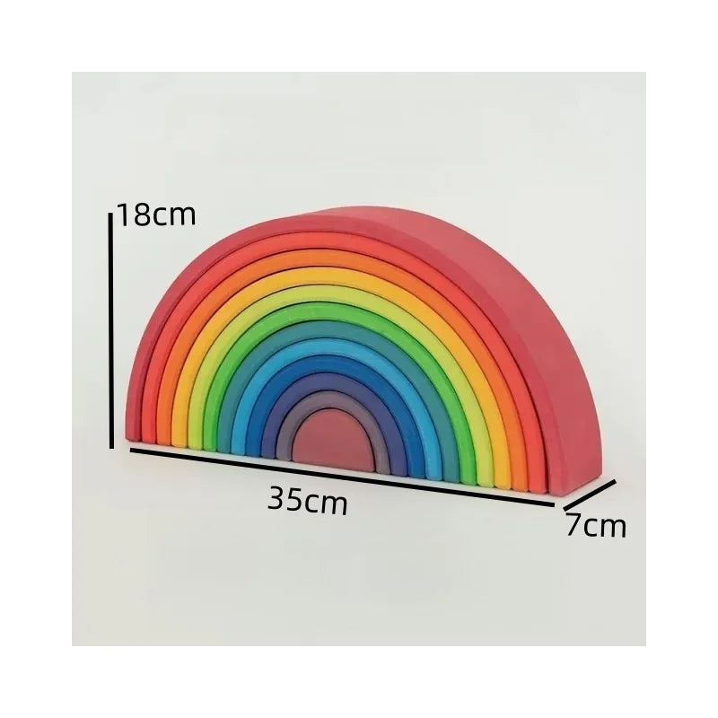 Wooden Rainbow Stacker toy for babies and toddlers NZ