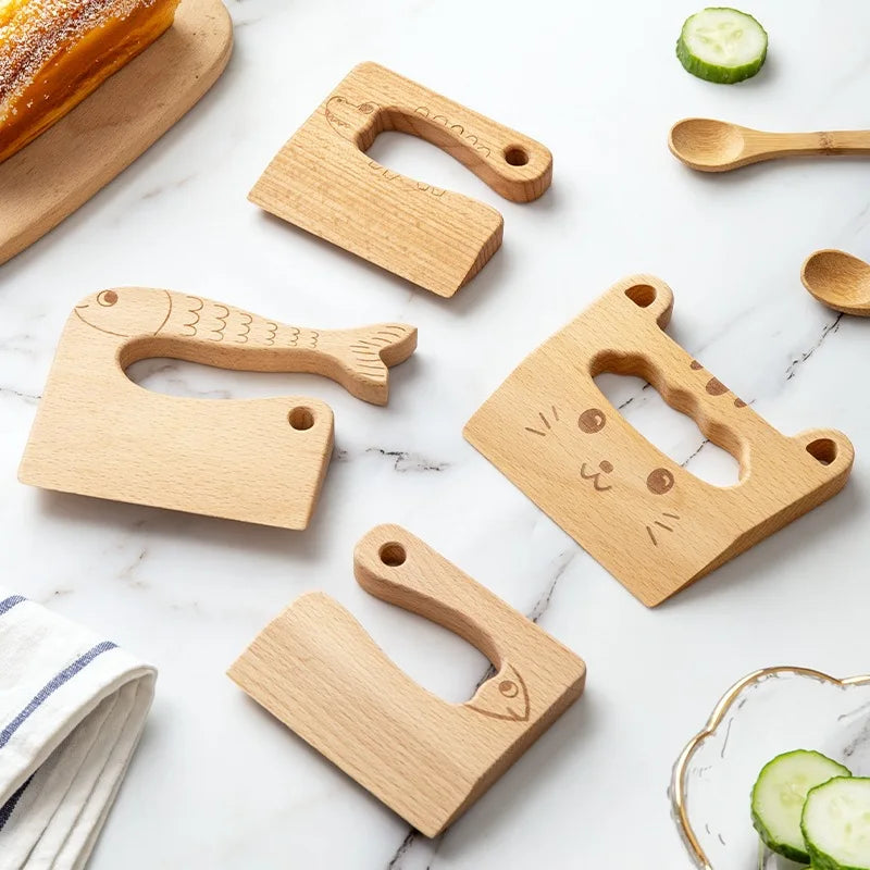 Wooden Kids Cooking Cutting Tool