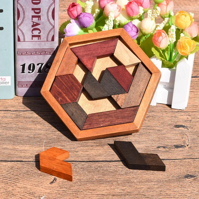 Natural Wooden Geometric Shape Puzzle