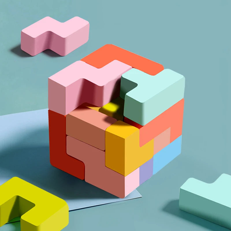 Wooden 3D Tetris Puzzle