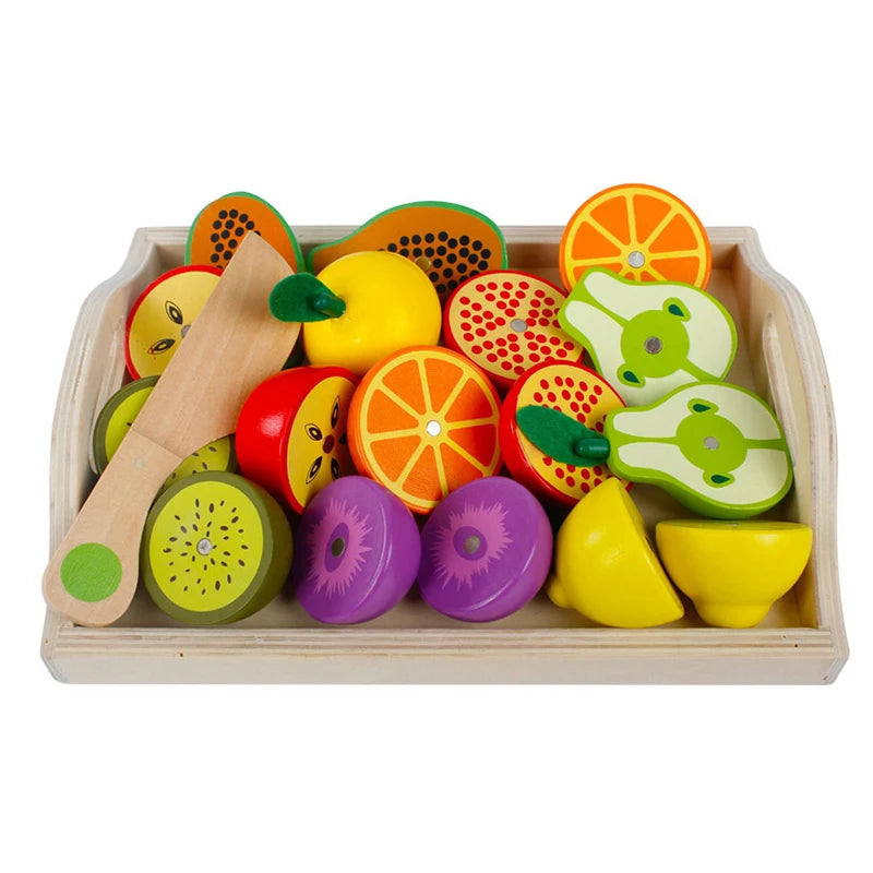 Montessori Wooden Kitchen Fruit Chopping Set