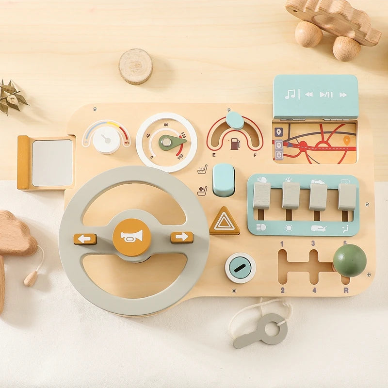 Montessori Wooden Steering Wheel for imaginative play