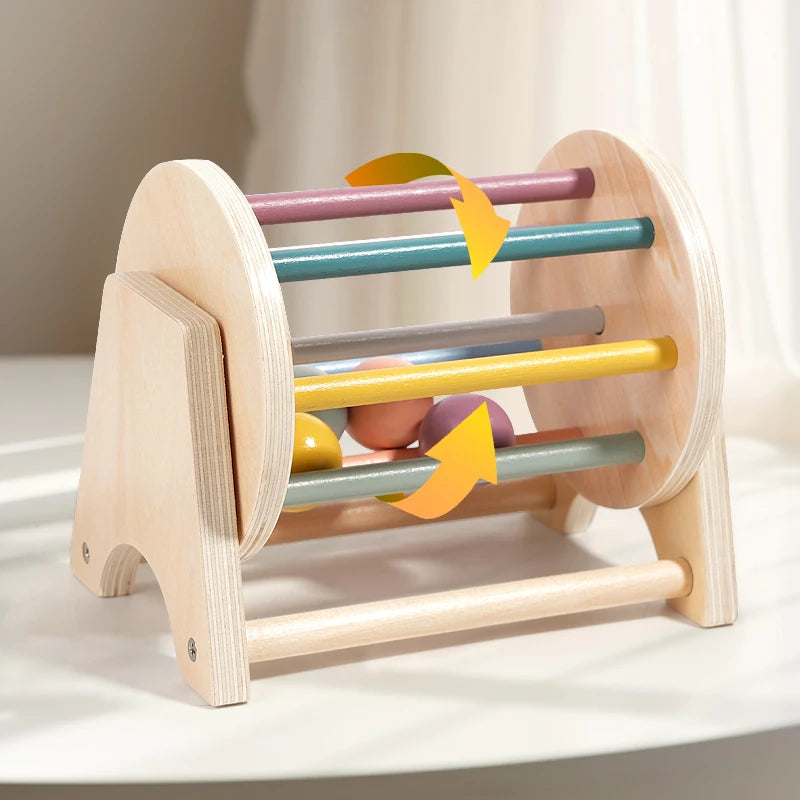 Montessori Wooden Spinning Drum Toy