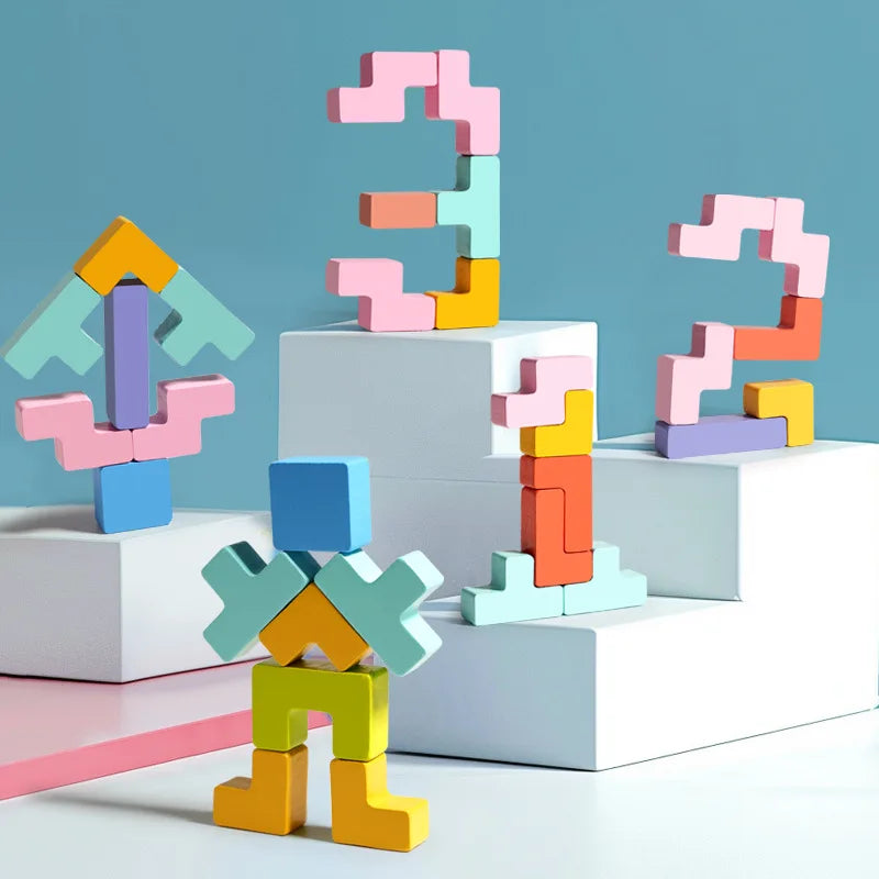Wooden 3D Tetris Puzzle