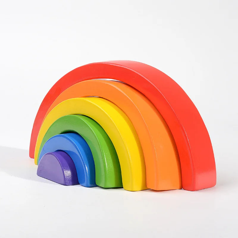 Wooden Montessori Rainbow Stacker for imaginative play