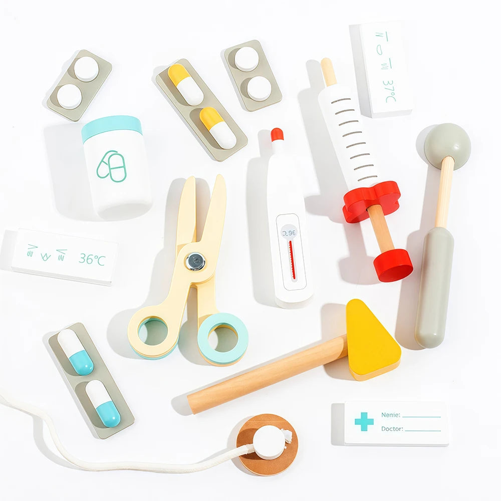 Wooden Play Pretend Doctor Kit