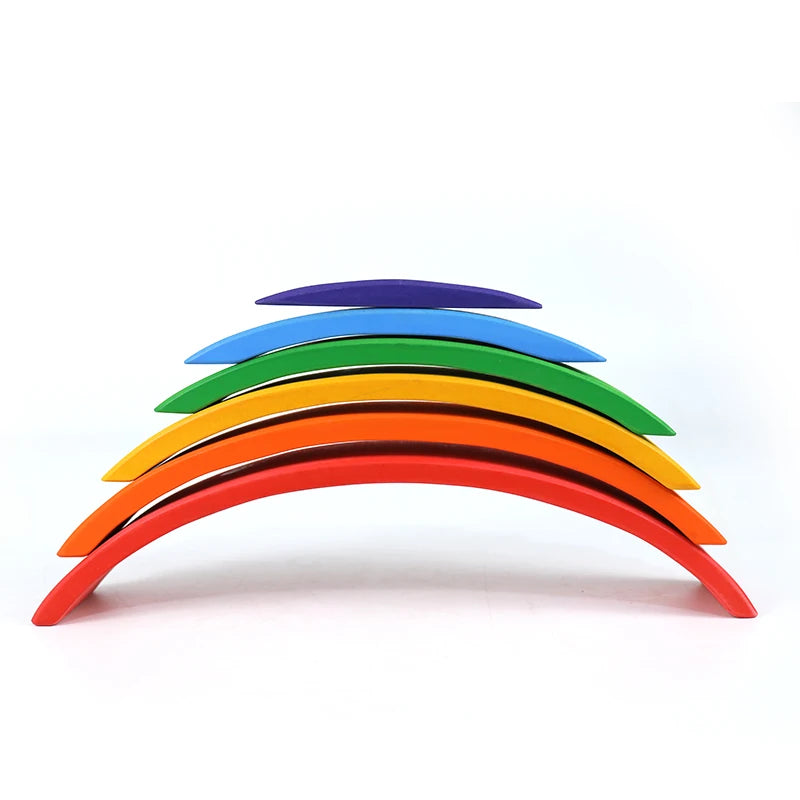 Wooden Montessori Rainbow Stacker for imaginative play