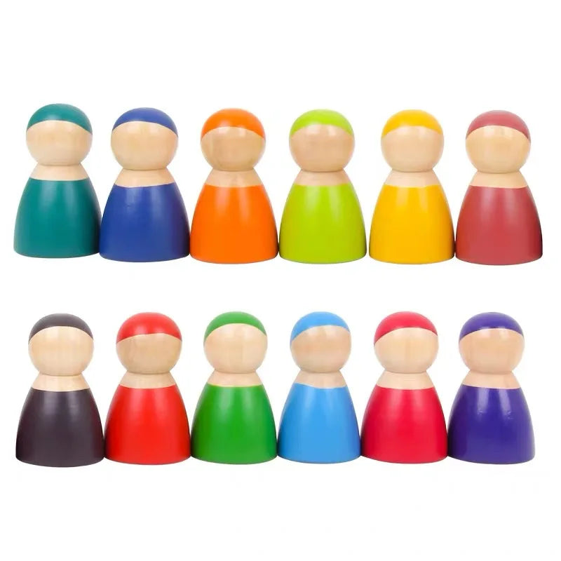 Wooden Rainbow Stacker toy for babies and toddlers NZ