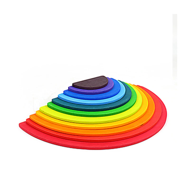 Montessori-inspired wooden rainbow blocks for kids